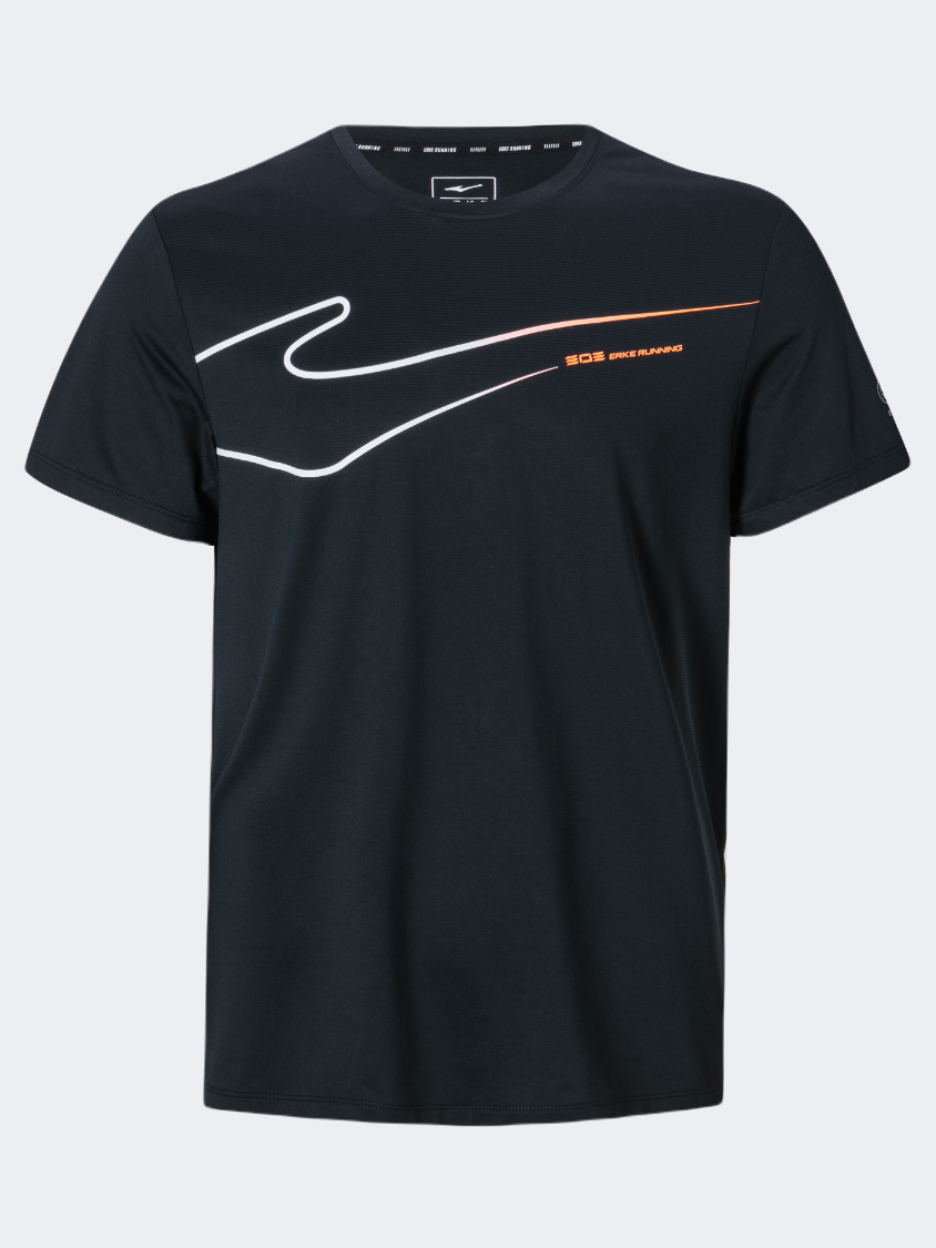 Erke Men Running T-Shirt Black/White/Orange