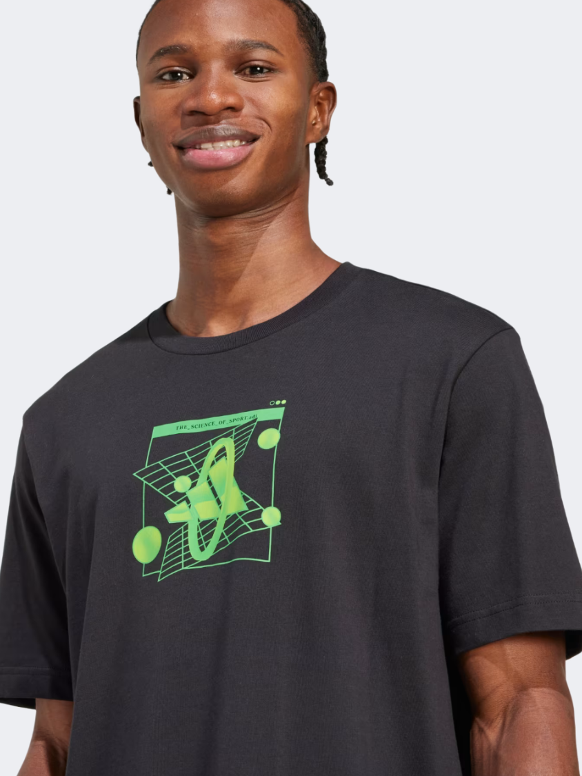 Adidas Retro Futurism Graphic Men Sportswear T-Shirt Black