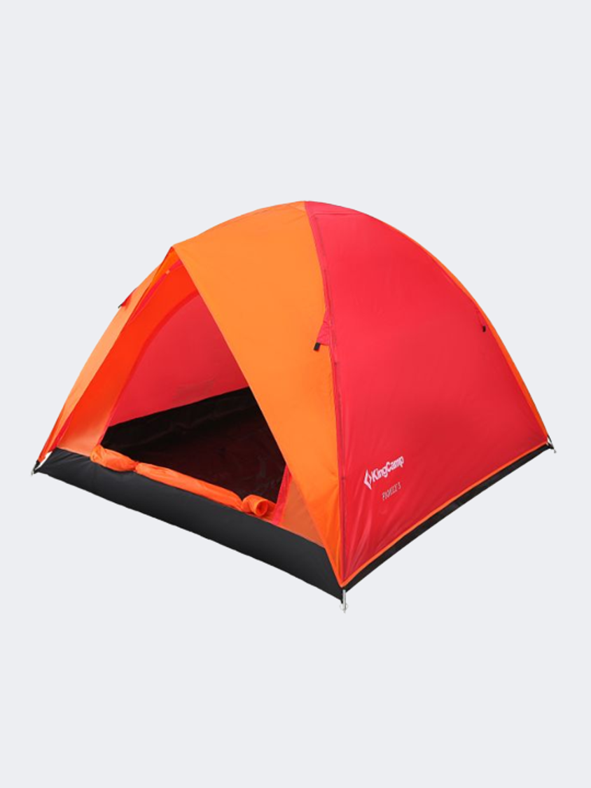 King Camp Family 3 Unisex Camping Tent Red/Orange