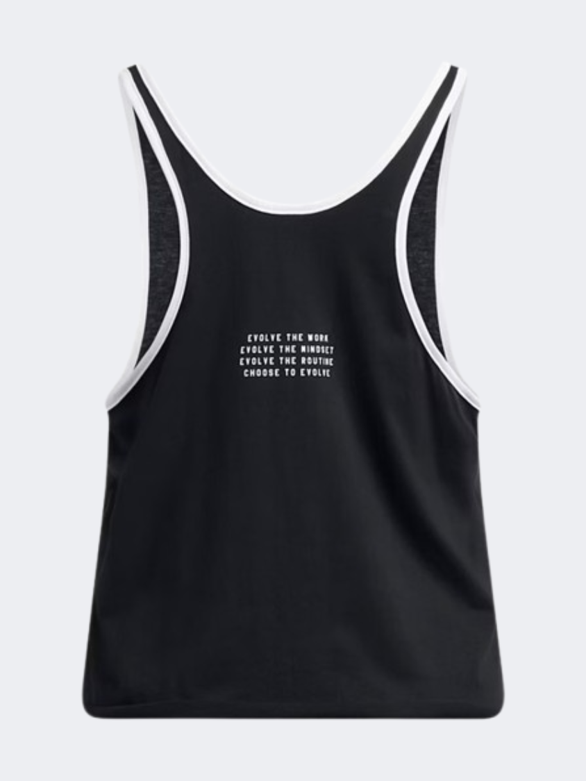 Under Armour Project Rock Women Training Tank Black White