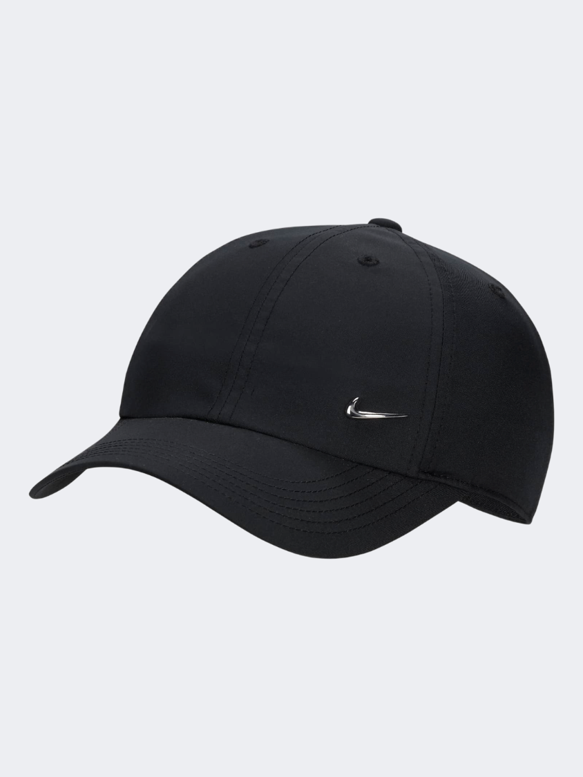 Nike Dri-Fit Club Unstructured Metal Swoosh Unisex Lifestyle Cap Black