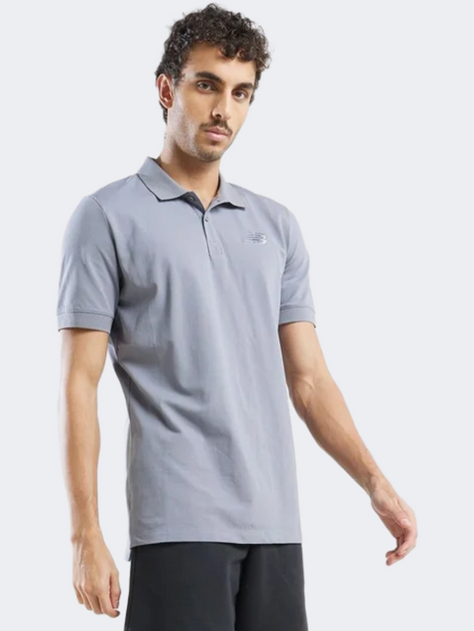 New Balance Rc Cotton Men Lifestyle Polo Short Sleeve Gun Metal