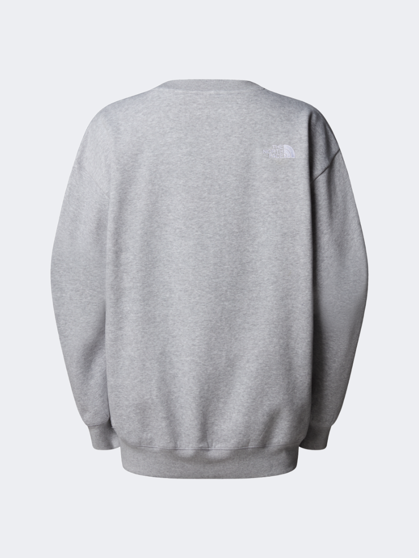 The North Face سويت شيرت نسائي لايف ستايل أساسي مقاس كبير رمادي فاتح هذر