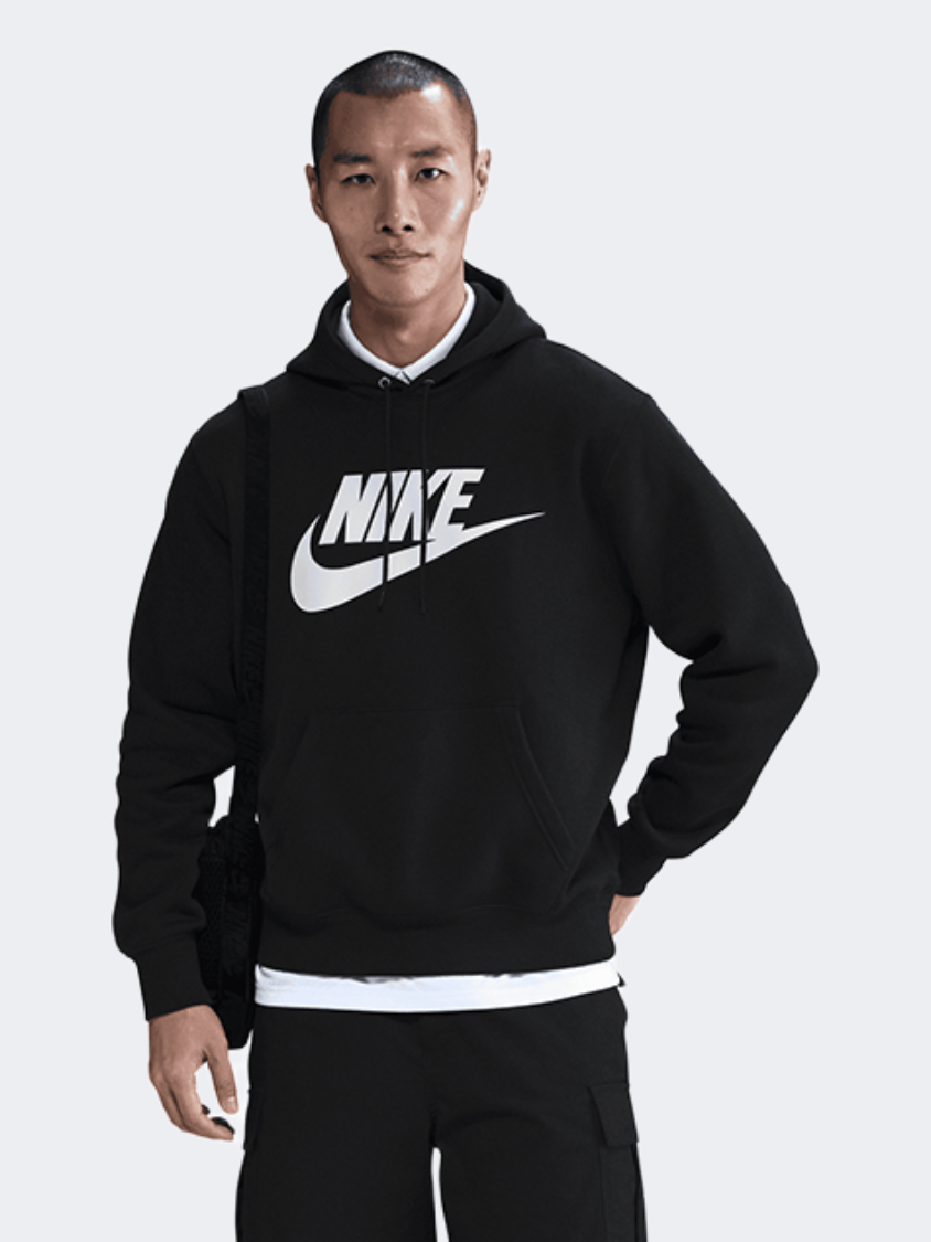 نايك كلوب للرجال Lifestyle هودي أسود/أبيض