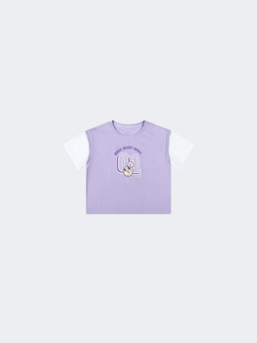 Erke Crew Neck Little-Girls Lifestyle T-Shirt Purple