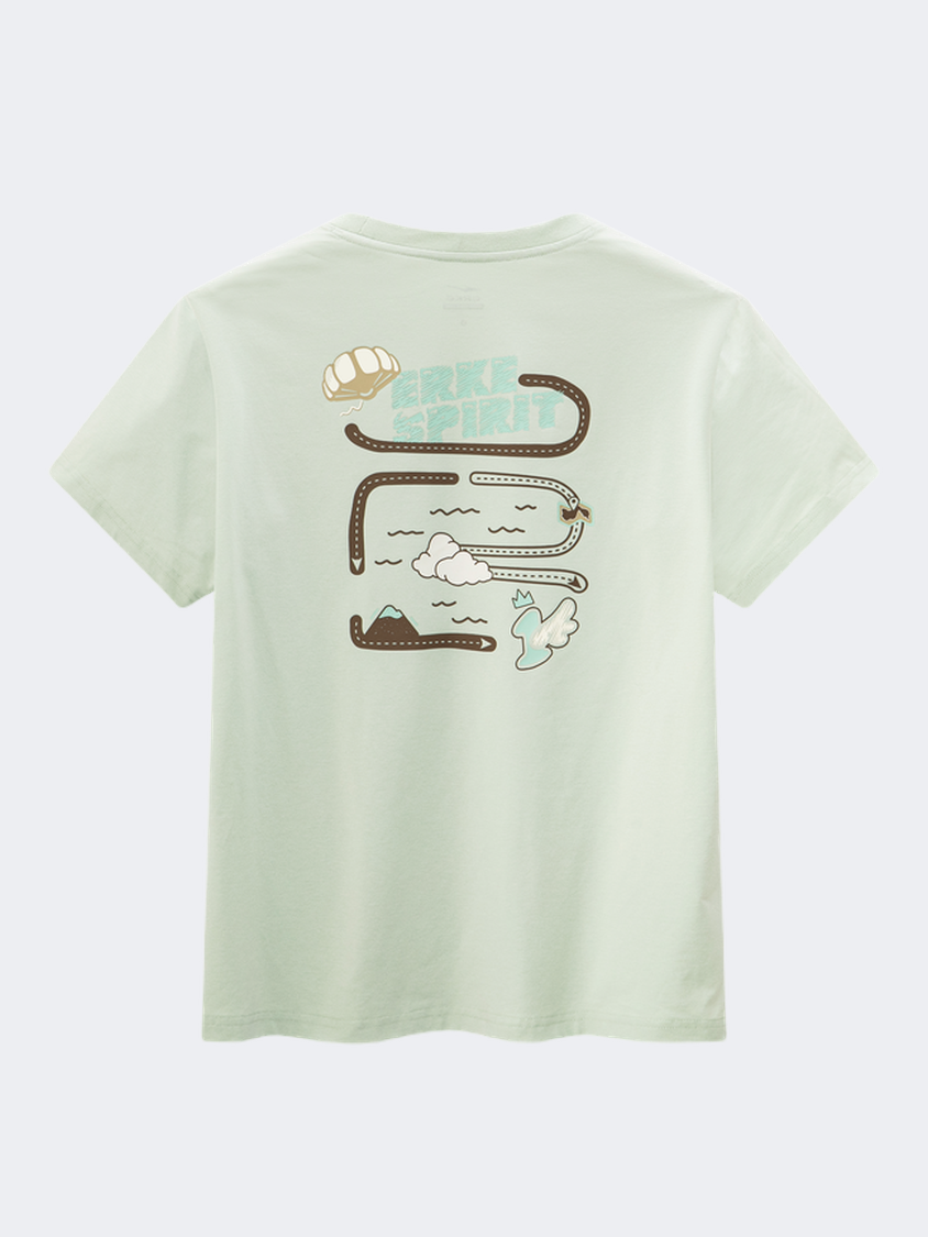 Erke Crew Women Lifestyle T-Shirt Light Green