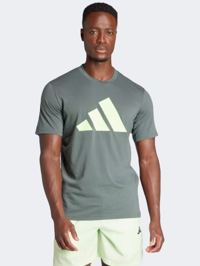 Adidas Essentials Feelready Logo Men Training T-Shirt Ivy/Green Spark
