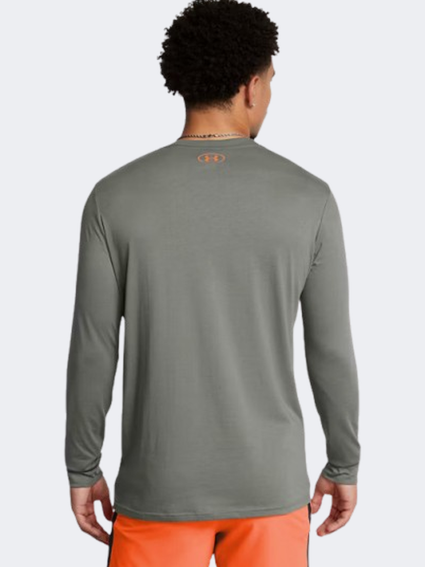 Under Armour Project Rock Men Training Sweatshirt Green Orange