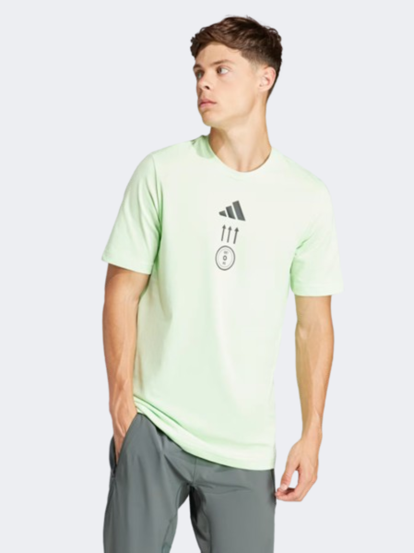 Adidas Strength Graphic Men Training T-Shirt Semi Green Spark
