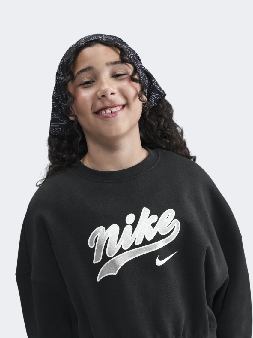 نايك سبورتسوير نساء Lifestyle سويتشيرت أسود/فضي