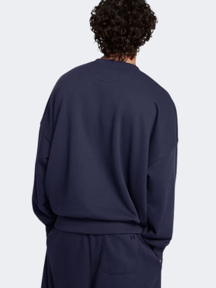 Under Armour Icon Heavyweight Terry Oversized Men Lifestyle Sweatshirt Navy/Summit White