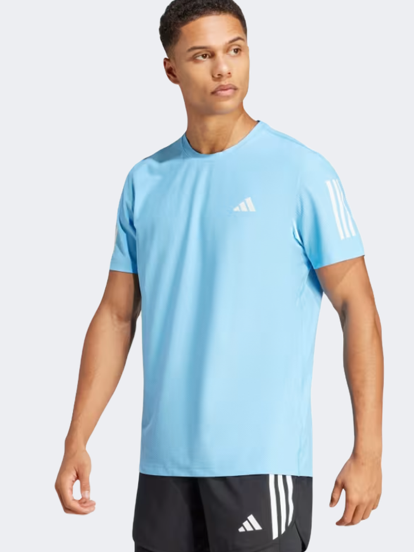 Adidas Own The Run Men Running T-Shirt Semi Blue Burst