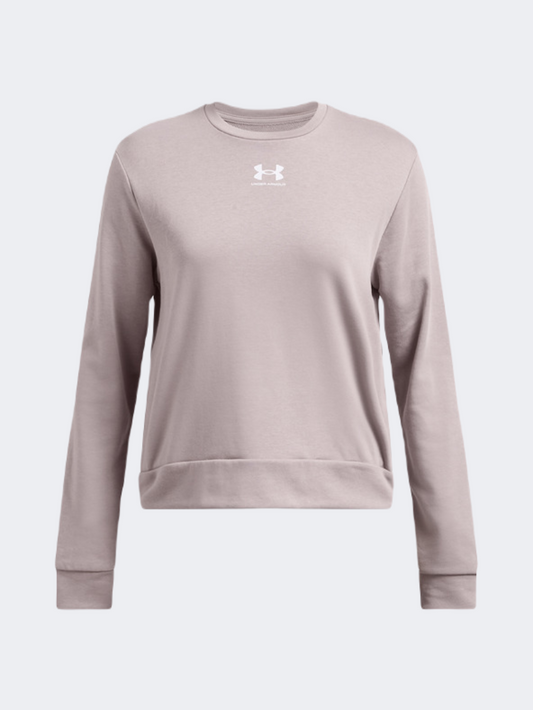 Under Armour Rival Terry Women Lifestyle Sweatshirt Tetra Grey/White