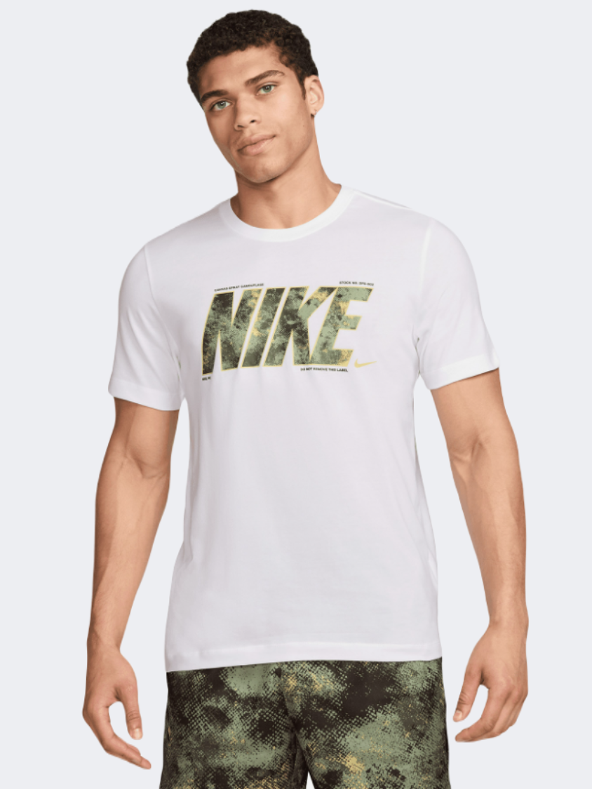 Nike Df Camo Men Training T-Shirt White