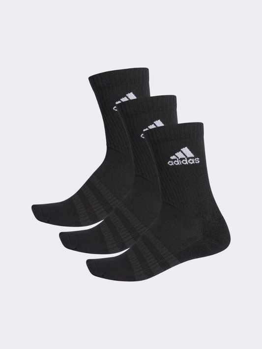 Adidas Cushioned Crew 3 Pairs Unisex Training Sock Black Dz9357