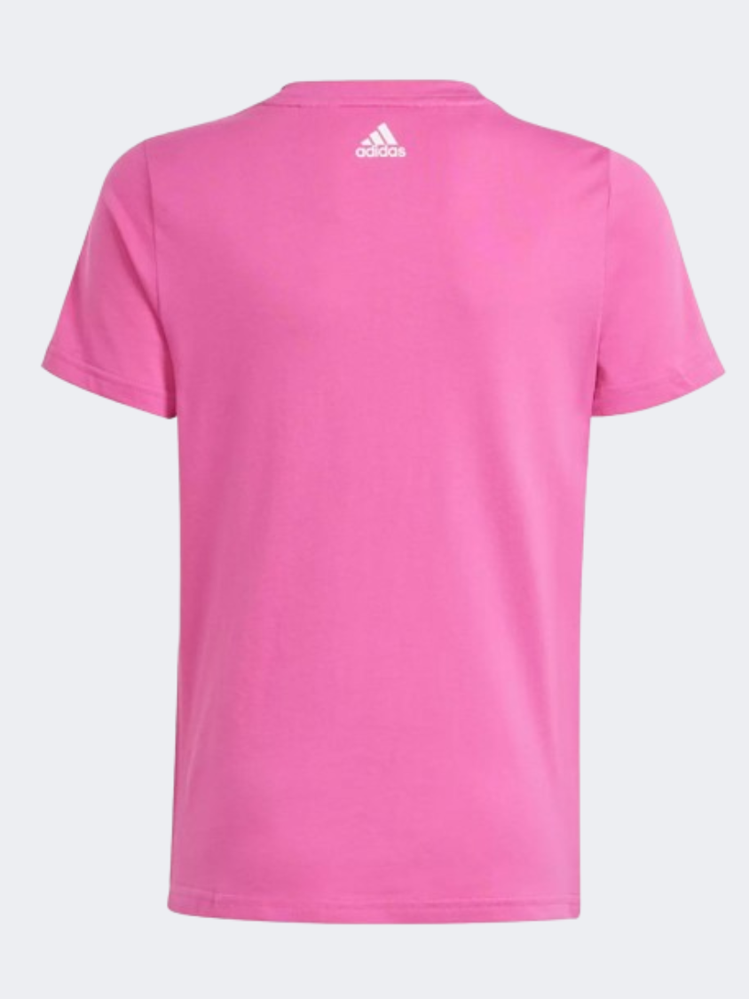 Adidas Essentials Linear Logo Girls Sportswear T-Shirt Lucid Fuchsia/Pink
