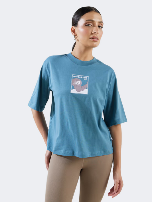 New Balance Relaxed 550 Women Lifestyle T-Shirt Turquoise