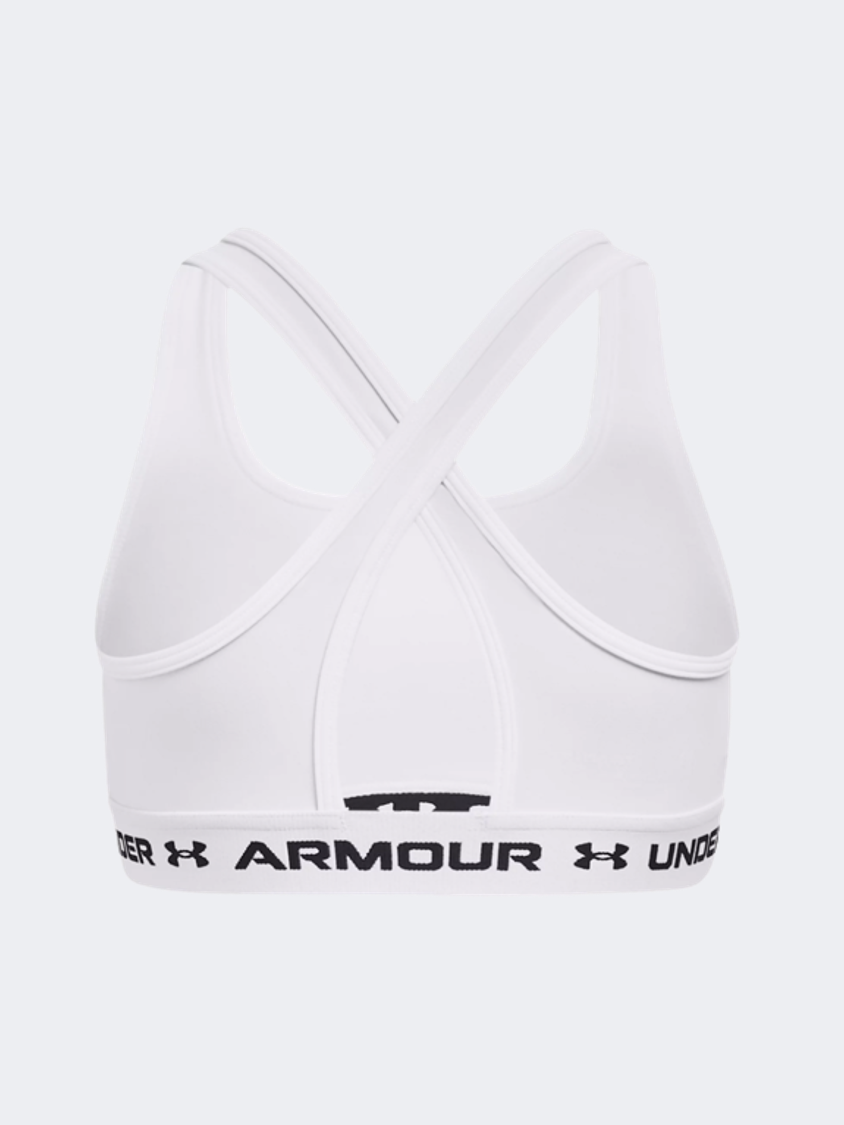 Under Armour Crossback Sports Girls Training Bra White/Black