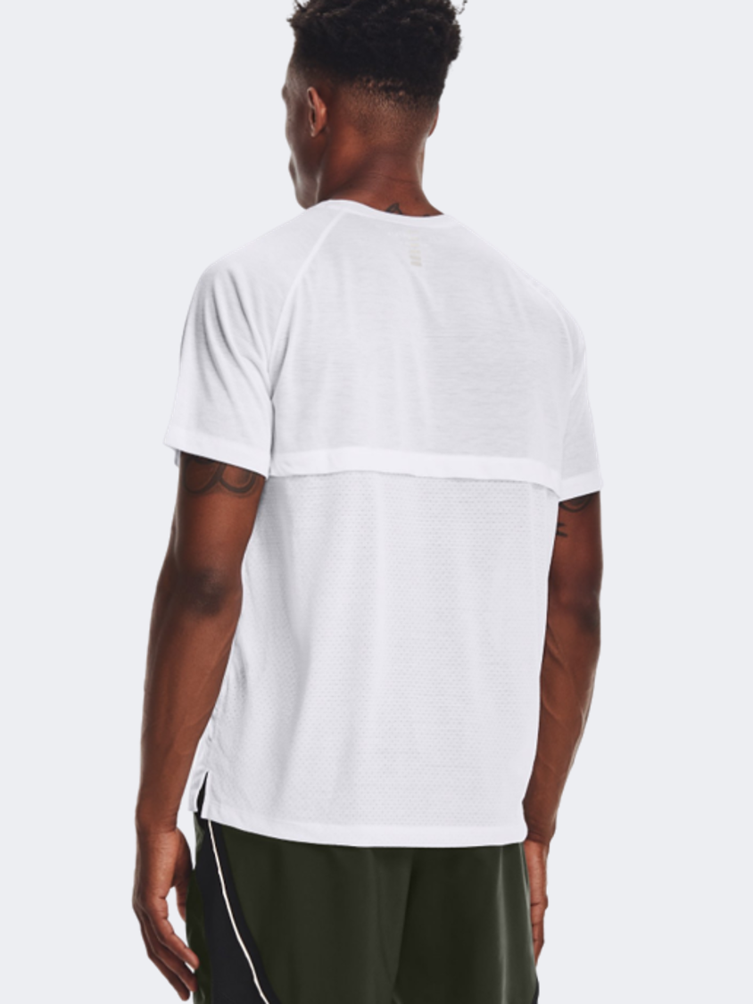 Under Armour Streaker Run Short Sleeve Men Running T-Shirt White 1361469-100