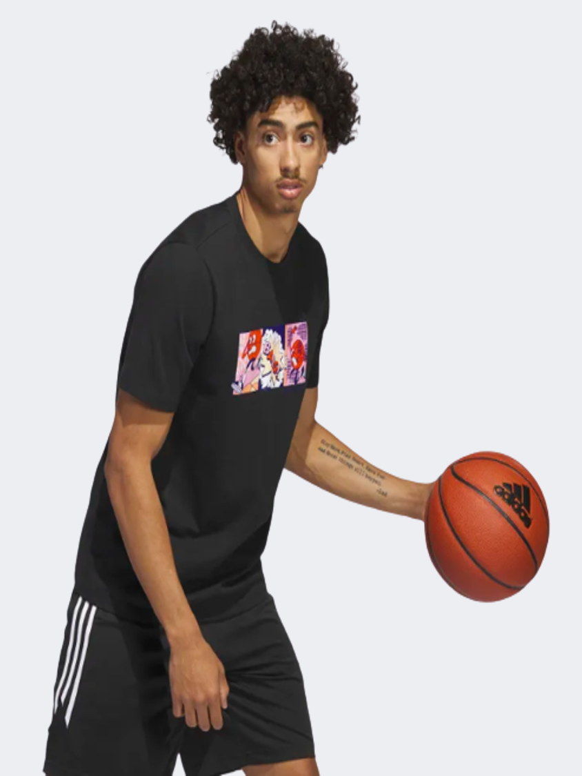 Adidas Lil' Stripe Basketball Graphic Men Basketball T-Shirt Black