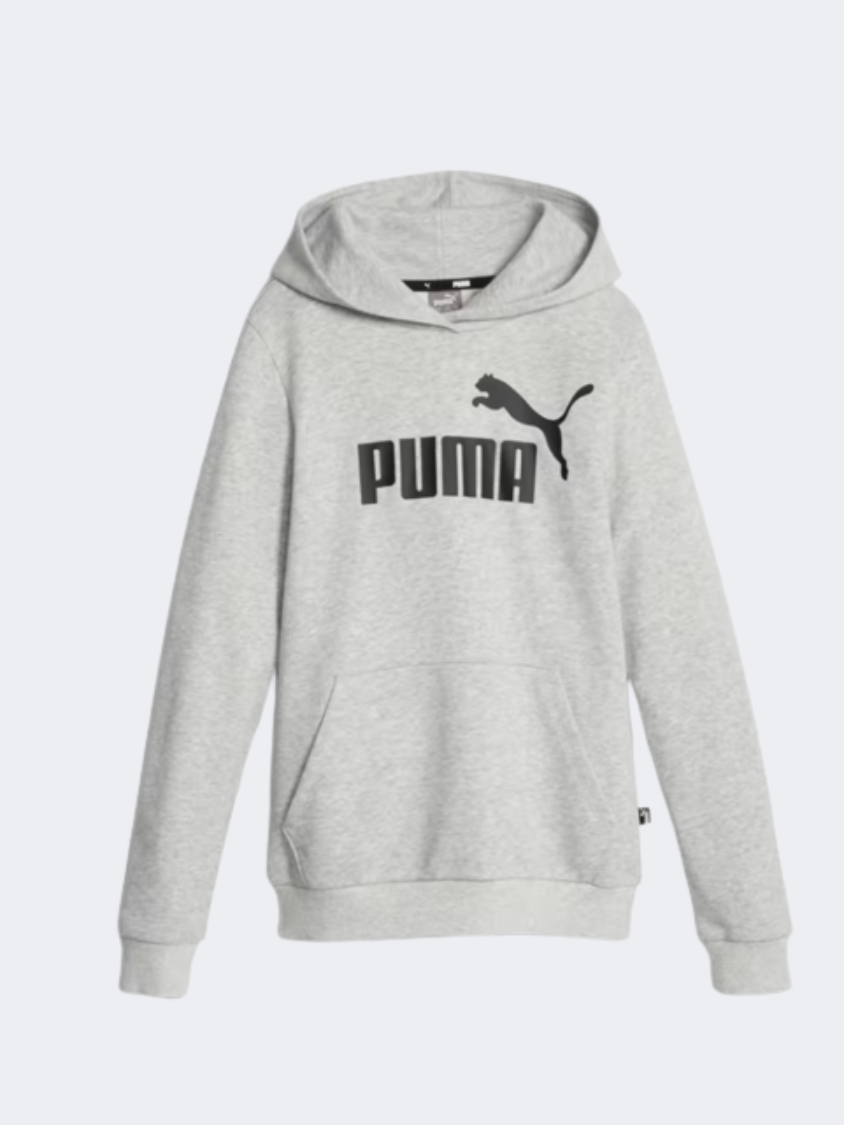 Puma Essential Logo Girls Lifestyle Hoody Light Grey Heather