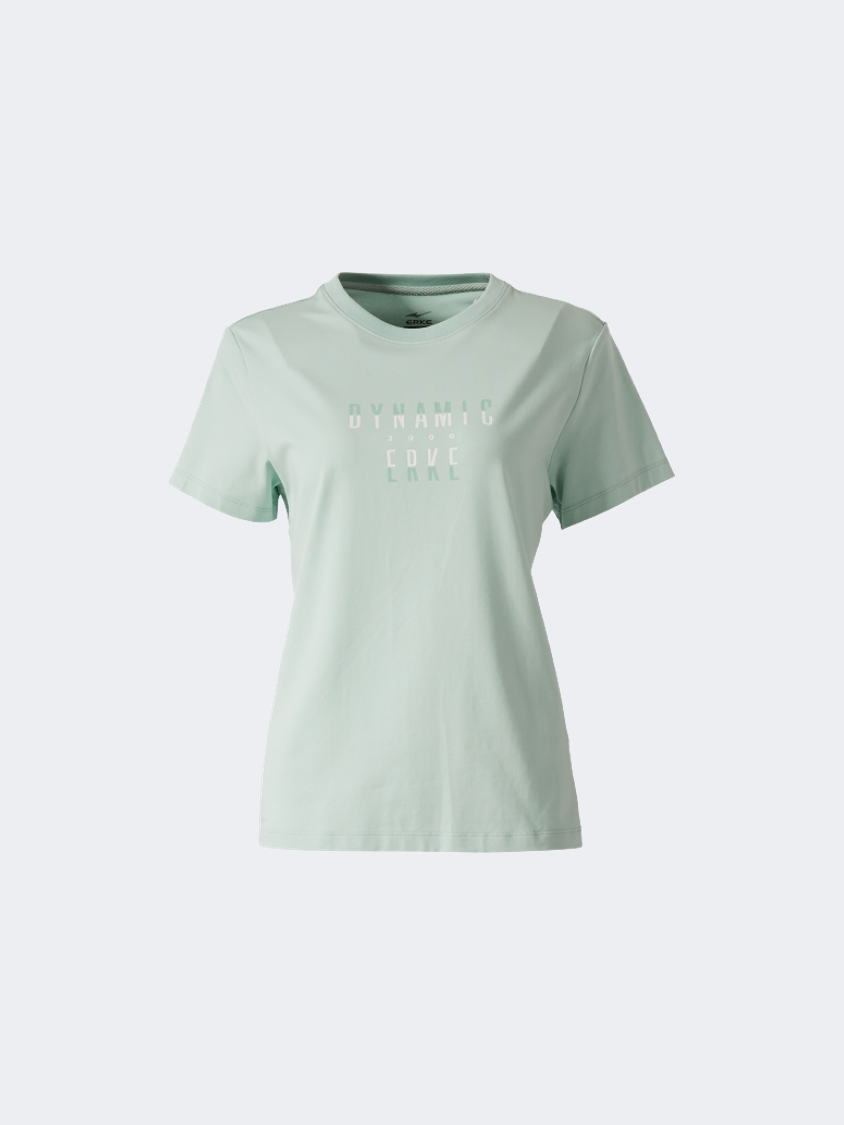Erke Crew Neck Women Lifestyle T-Shirt Light Green