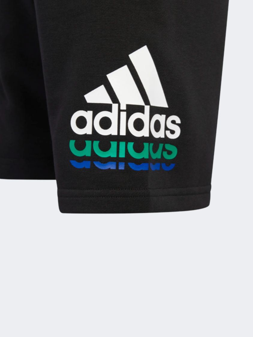 Adidas Badge Of Sport Logo Boys Sportswear Short Black