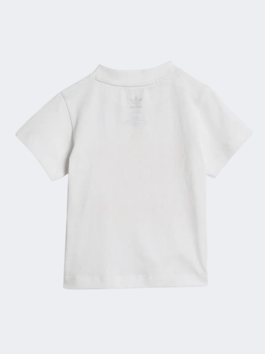 مجموعة Adidas Original للأطفال البنات تريفويل بيضاء/وردية