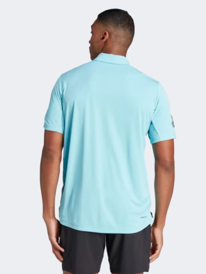 Adidas Club 3 Men Tennis Polo Short Sleeve Light Aqua