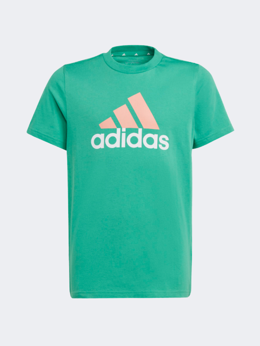 Adidas Essentials Two-Color Big Logo Gs Sportswear T-Shirt Green/White