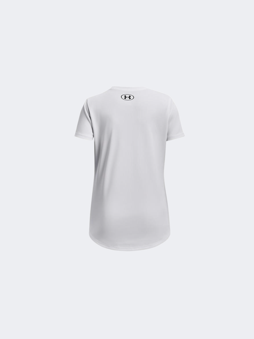 Under Armour Tech Print Girls Training T-Shirt White/Black