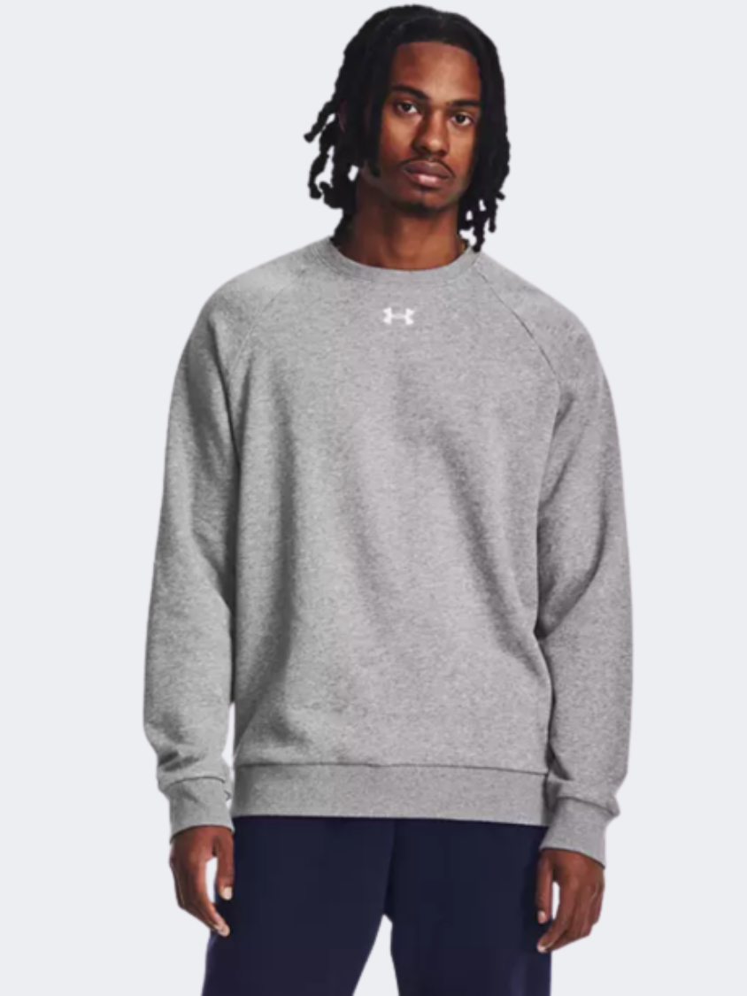 Under Armour Rival Fleece Men Lifestyle Sweatshirt Castlerock/White