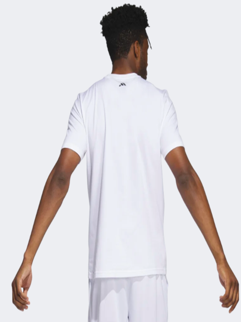 Adidas Chain Net Men Basketball T-Shirt White