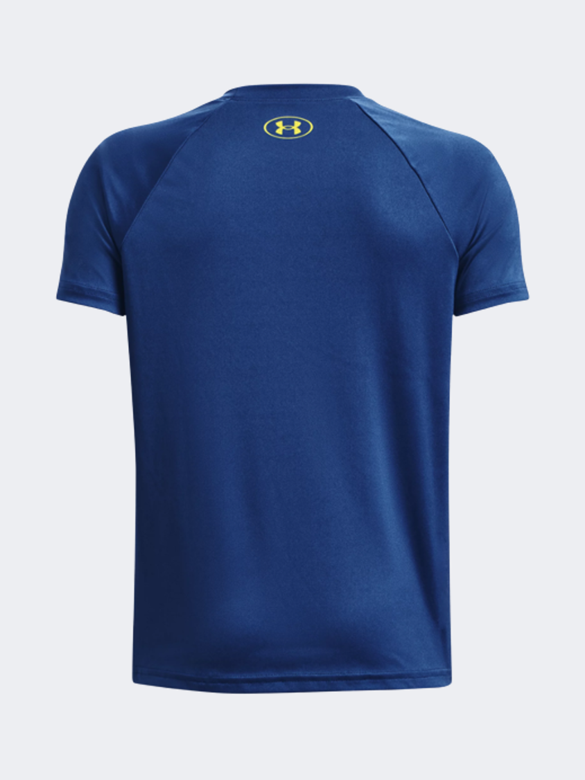 Under Armour Tech Big Logo Boys Training T-Shirt Blue/Yellow