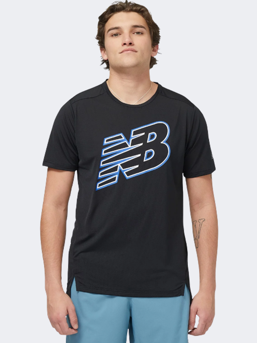 New Balance Accelerate Graphic Men Performanc T-Shirt Marine Blue