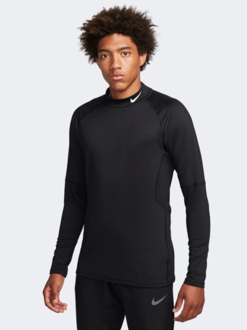 Nike Pro Warm Mock Men Training Long Sleeve Black/White