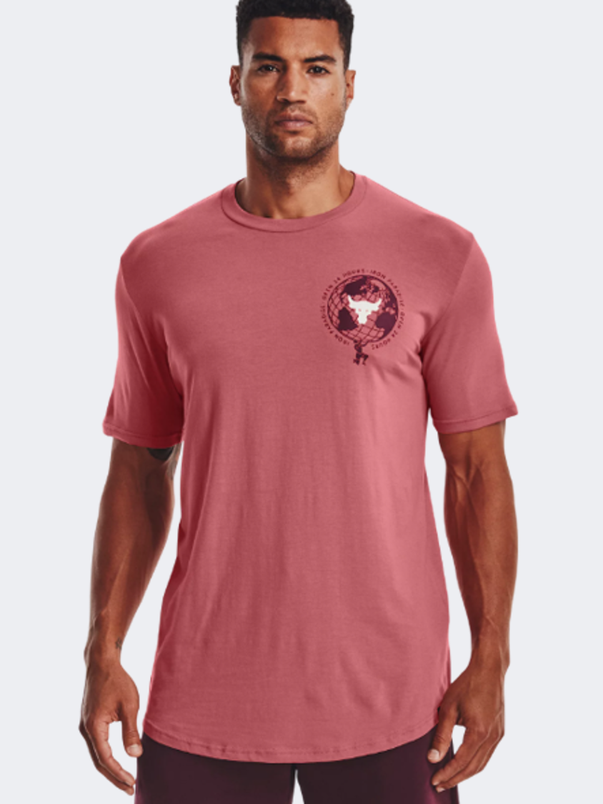 Under Armour Project Rock Open 24 Hours Men Training T-Shirt Rose/Maroon