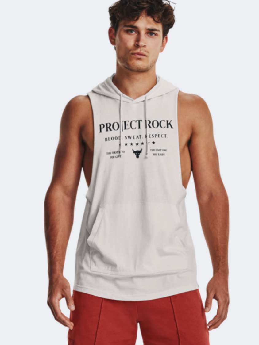 Under Armour Project Rock Men Training Hoody White Clay/Black