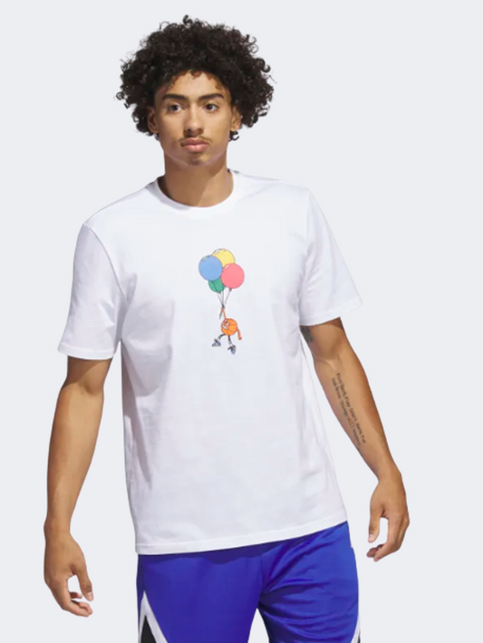 Adidas Lil' Stripe Men Basketball T-Shirt White
