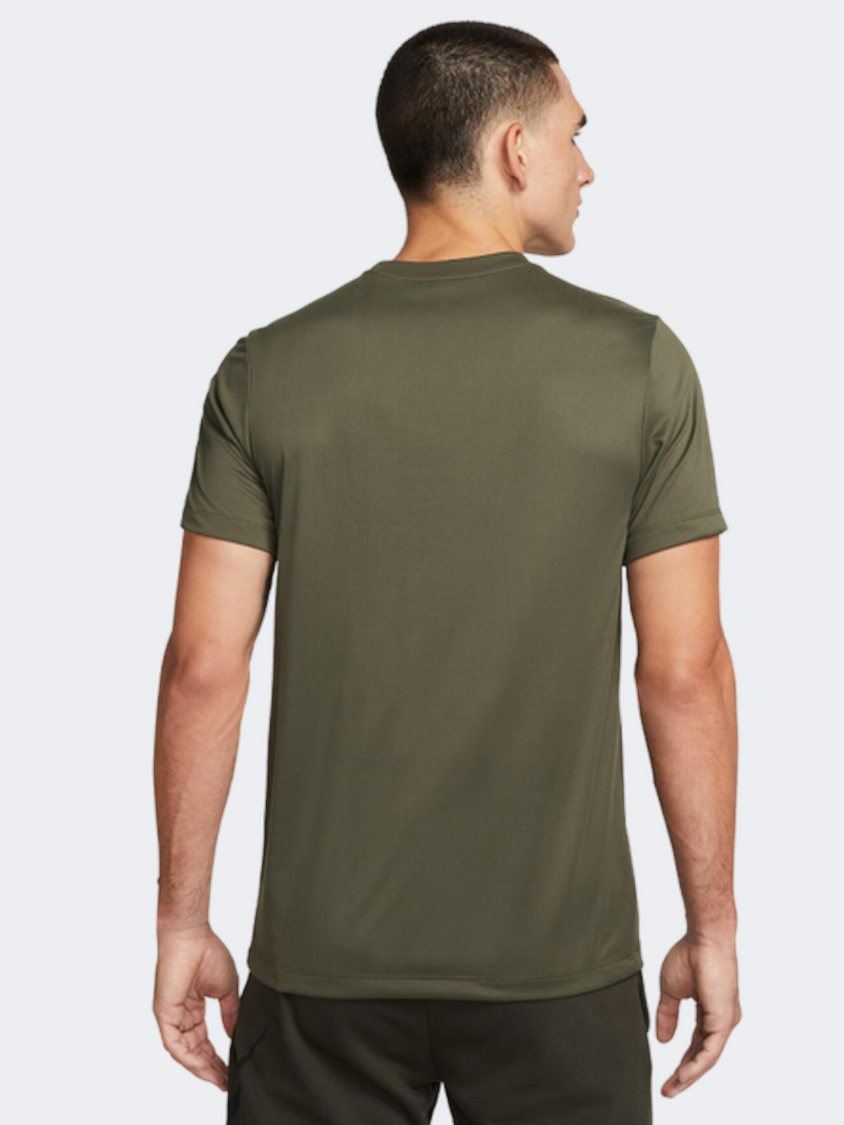 تي شيرت تدريب رجالي Nike Rlgd Reset كاكي/فضي