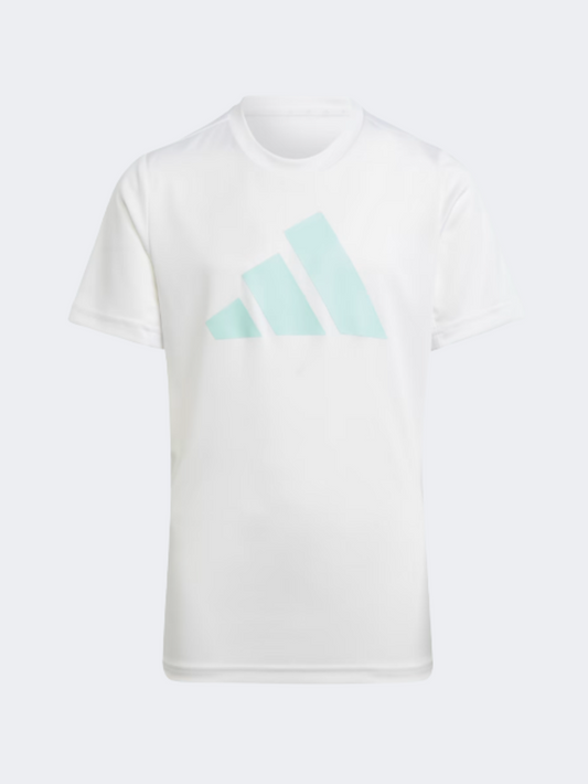 Adidas Essentials Aeroready Kids-Boys Sportswear T-Shirt White / Semi Aqua