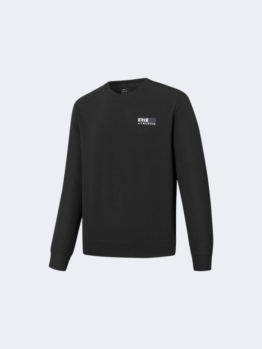 Erke Pullover Men Training Sweatshirt Black