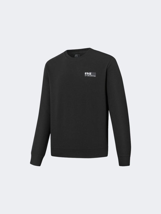 Erke Pullover Men Training Sweatshirt Black