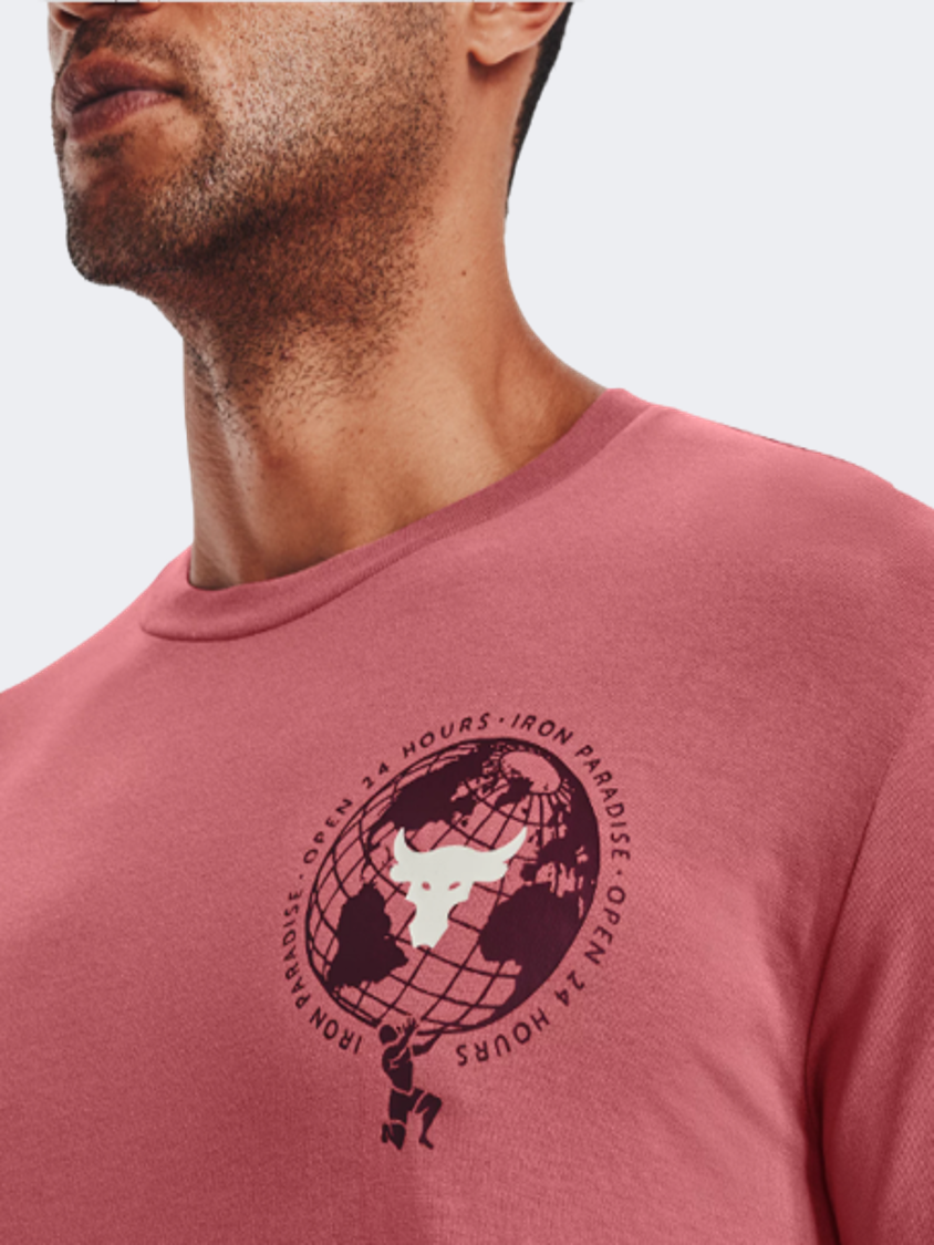 Under Armour Project Rock Open 24 Hours Men Training T-Shirt Rose/Maroon