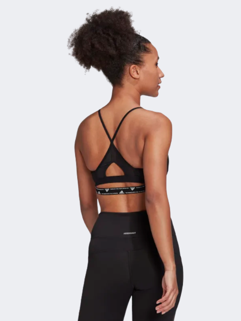 حمالة صدر تدريب نسائية Adidas Aeroreact Light-Support باللون الأسود