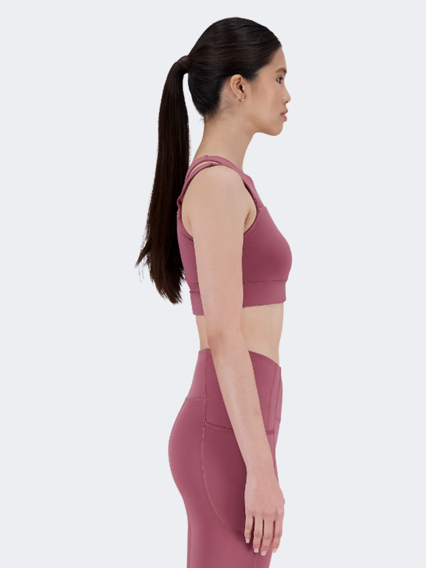 New Balance Shape Shield Crop Women Training Bra Washed Burgundy