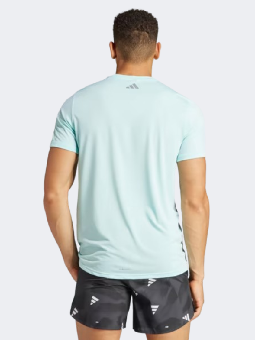 Adidas Run It Badge Of Sport Men Running T-Shirt Flash Aqua