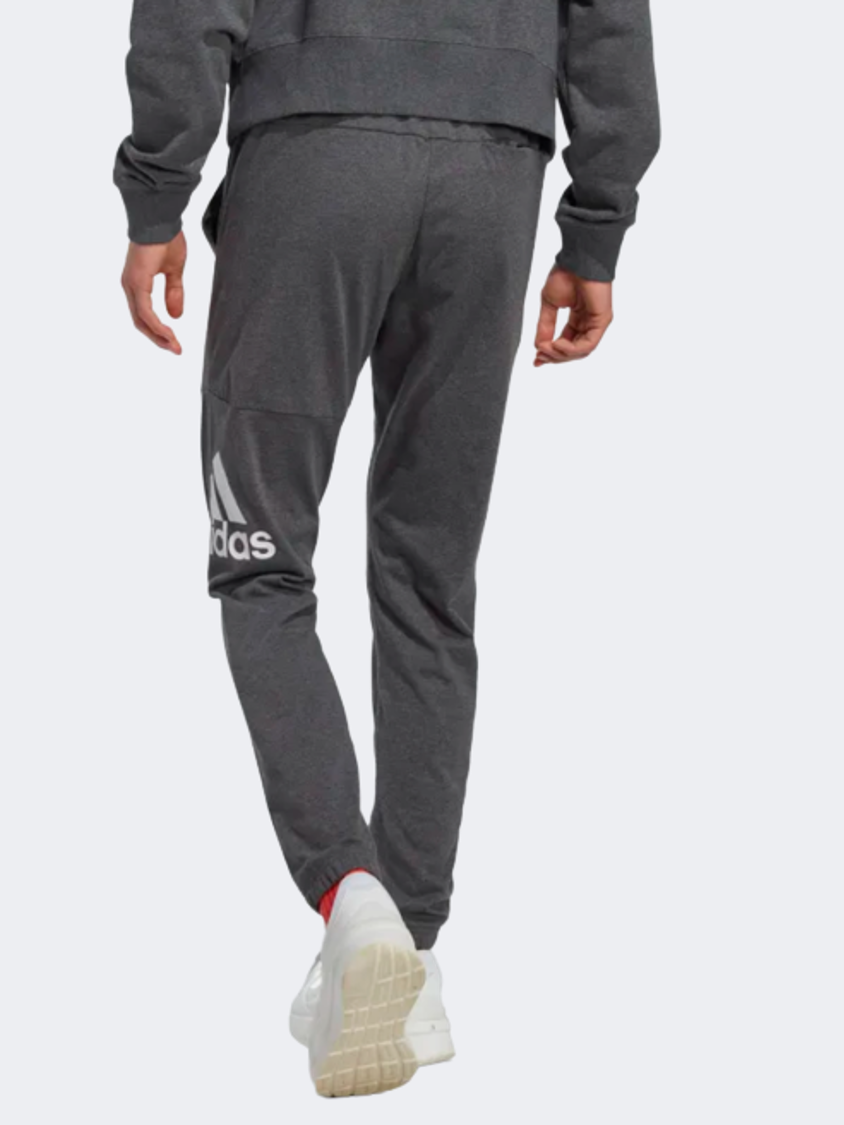 Adidas Essentials Single Jersey Tapered Badge Of Sport Men Sportswear Pant Grey