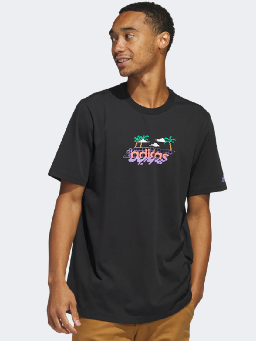 Adidas Linear Beach-Bit Men Sportswear T-Shirt Black