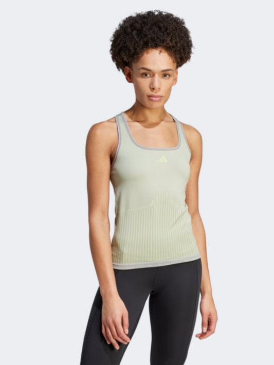 Adidas  Women Training Tank Charcoal Grey/Lime